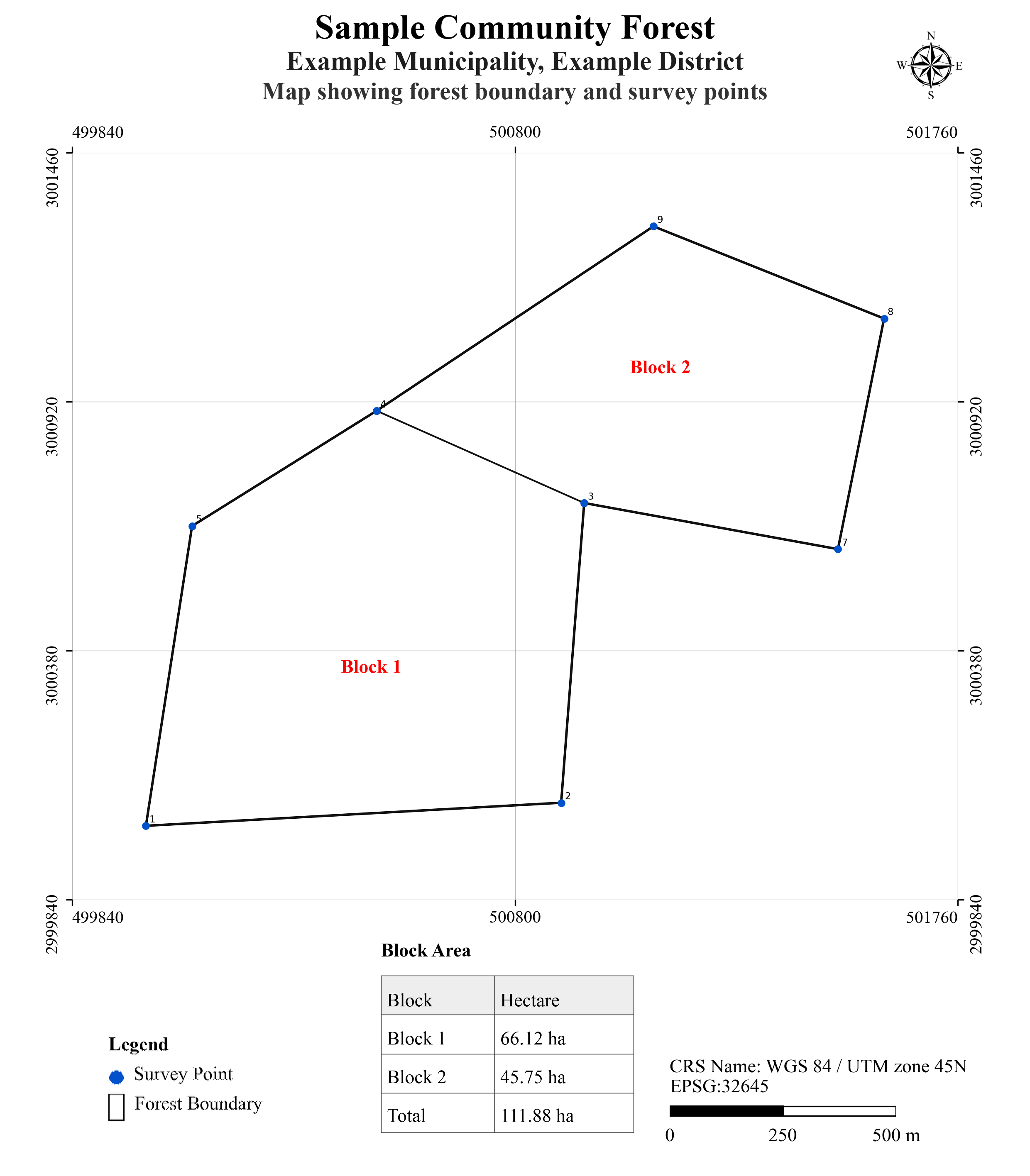 Sample boundary map generated by GFC
